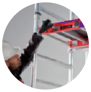 Unique component hangers, built in platform : to hang components for a safe assembly by a single person